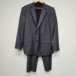 Jos. A. Bank Traveler's Collection Mens 46R Grey Wool Suit Tailored Professional